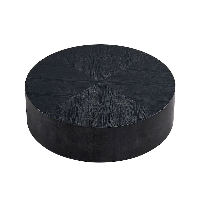 35 Inch Modern Round Coffee Table with Pedestal Base
