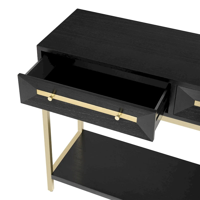 Houten consoletafel voor hal met 2 laden voor woonkamer en hal
