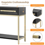 Houten consoletafel voor hal met 2 laden voor woonkamer en hal