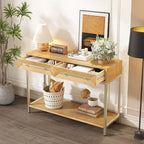 Houten consoletafel voor hal met 2 laden voor woonkamer en hal