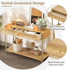 Houten consoletafel voor hal met 2 laden voor woonkamer en hal