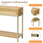 Houten consoletafel voor hal met 2 laden voor woonkamer en hal