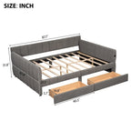 Gepolstertes Plattformbett in Queen-Size mit USB-Anschluss und 2 Stauraumschubladen