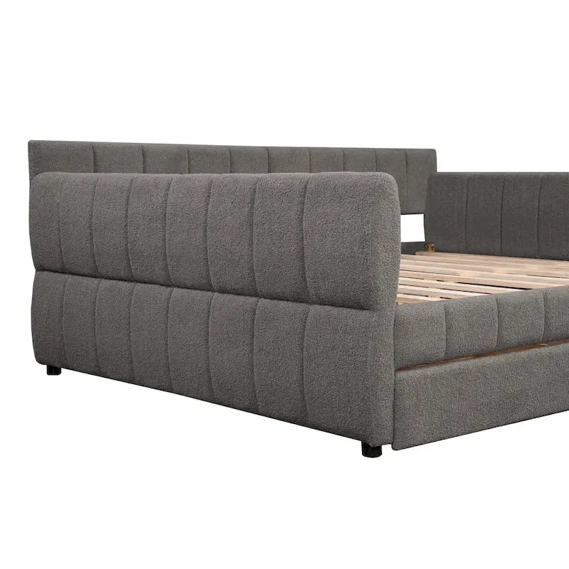Gepolstertes Plattformbett in Queen-Size mit USB-Anschluss und 2 Stauraumschubladen