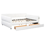 Gepolstertes Plattformbett in Queen-Size mit USB-Anschluss und 2 Stauraumschubladen