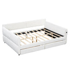 Gepolstertes Plattformbett in Queen-Size mit USB-Anschluss und 2 Stauraumschubladen