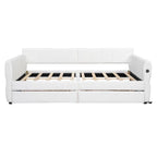 Gepolstertes Plattformbett in Queen-Size mit USB-Anschluss und 2 Stauraumschubladen
