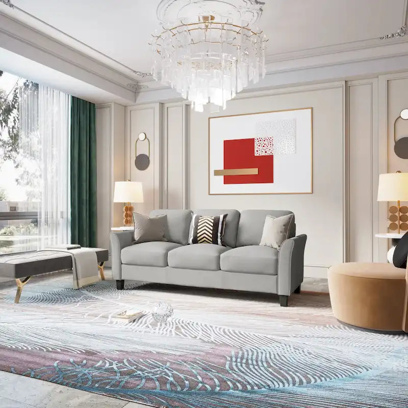 3-Seat Linen Fabric Sofa