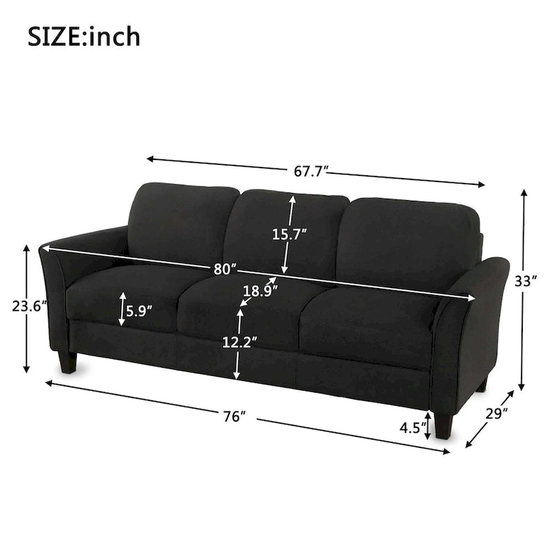 Sofa 3-osobowa z lnianą tapicerką