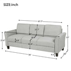 Sofa 3-osobowa z lnianą tapicerką