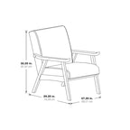 Polsterstuhl aus Stoff im Mid-Century-Stil