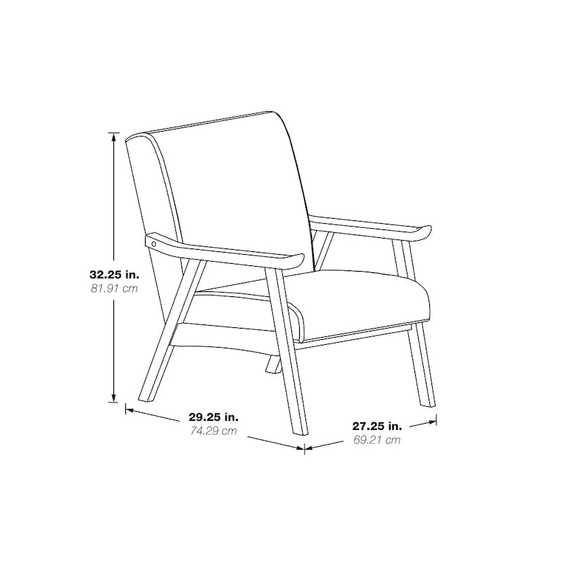 Polsterstuhl aus Stoff im Mid-Century-Stil