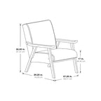 Polsterstuhl aus Stoff im Mid-Century-Stil