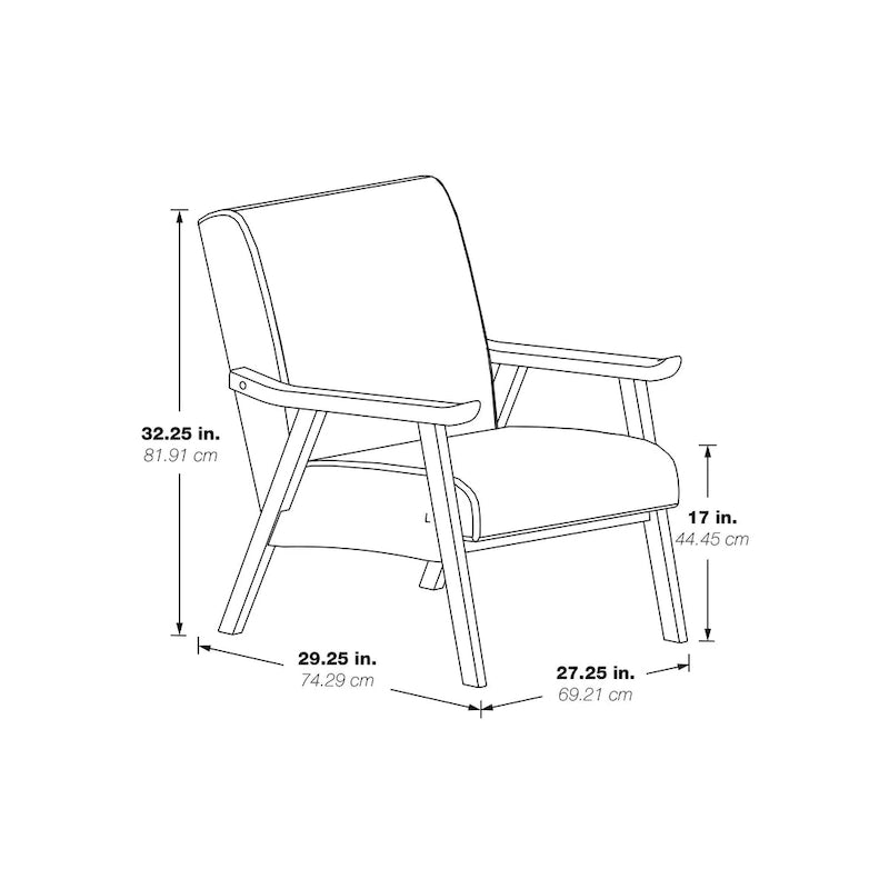 Polsterstuhl aus Stoff im Mid-Century-Stil
