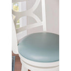 Swivel Stool with Faux Leather Seat and Solid Wood Frame
