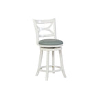Swivel Stool with Faux Leather Seat and Solid Wood Frame