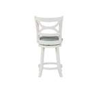 Swivel Stool with Faux Leather Seat and Solid Wood Frame