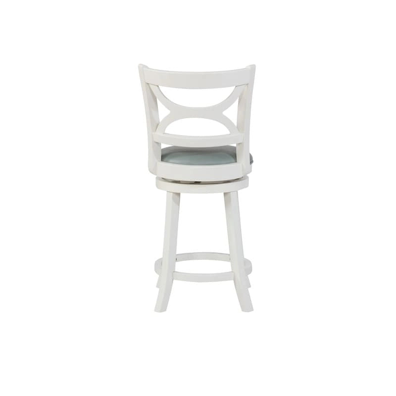 Swivel Stool with Faux Leather Seat and Solid Wood Frame