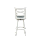 Swivel Stool with Faux Leather Seat and Solid Wood Frame