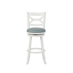 Swivel Stool with Faux Leather Seat and Solid Wood Frame