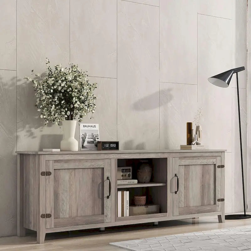 Modern Entertainment Center with Doors for 55 65 70 75 inch TV Stand - M