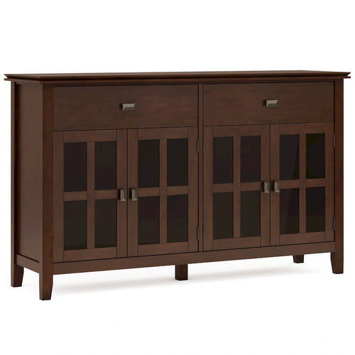60 Wide Solid Wood Transitional Large 4 Door Sideboard Buffet