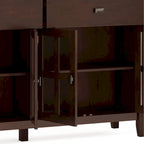 Buffet transitionnel en bois massif de 60 pouces de large avec 4 portes