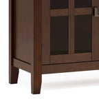 Buffet transitionnel en bois massif de 60 pouces de large avec 4 portes