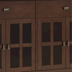 Buffet transitionnel en bois massif de 60 pouces de large avec 4 portes