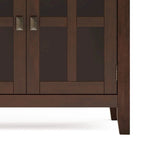 Buffet transitionnel en bois massif de 60 pouces de large avec 4 portes
