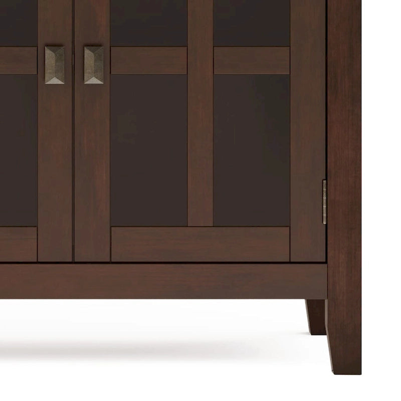 Buffet transitionnel en bois massif de 60 pouces de large avec 4 portes