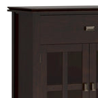 Buffet transitionnel en bois massif de 60 pouces de large avec 4 portes