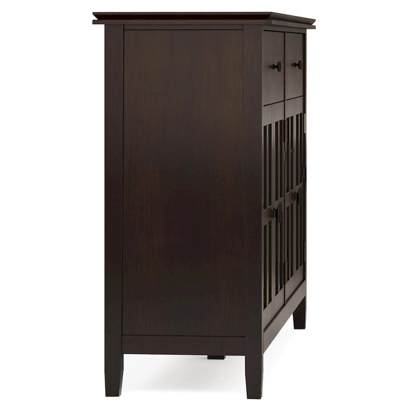 Buffet transitionnel en bois massif de 60 pouces de large avec 4 portes