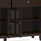 Buffet transitionnel en bois massif de 60 pouces de large avec 4 portes