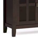 Buffet transitionnel en bois massif de 60 pouces de large avec 4 portes