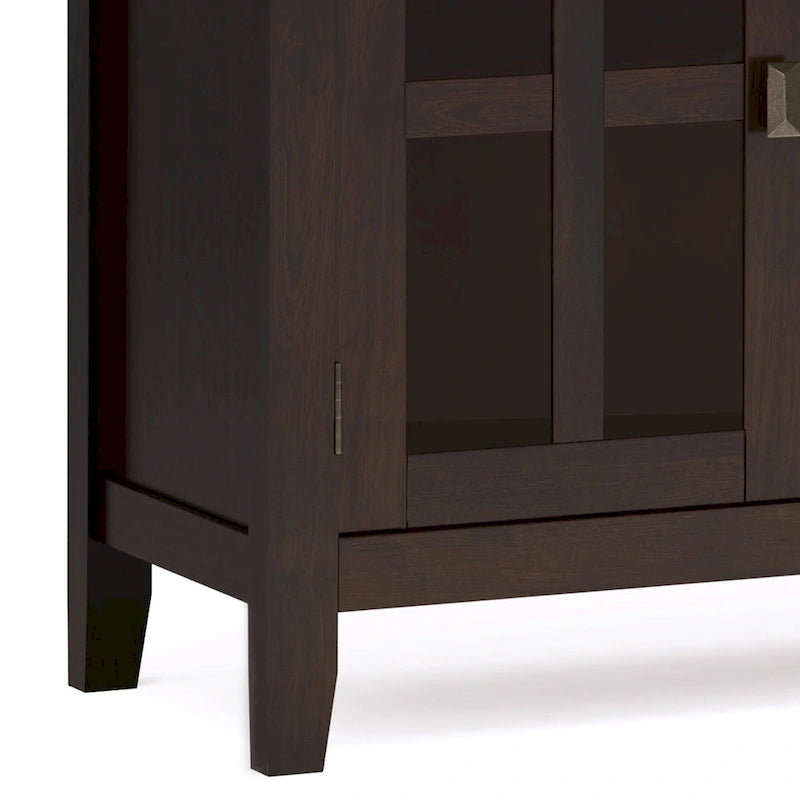 Buffet transitionnel en bois massif de 60 pouces de large avec 4 portes