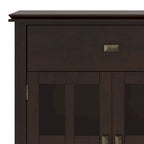 Buffet transitionnel en bois massif de 60 pouces de large avec 4 portes