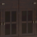 Buffet transitionnel en bois massif de 60 pouces de large avec 4 portes