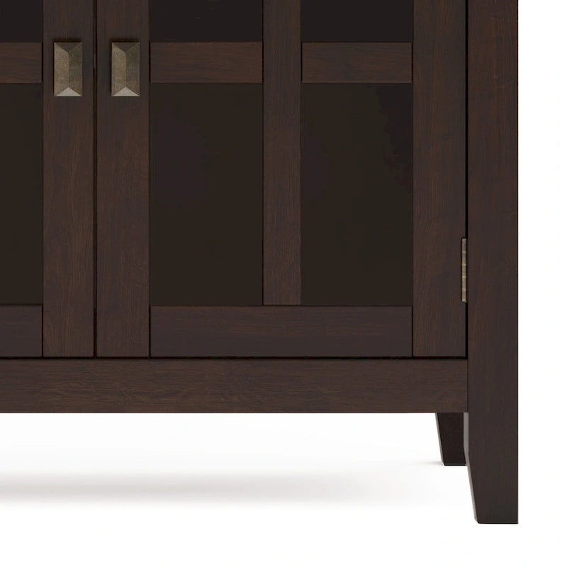 Buffet transitionnel en bois massif de 60 pouces de large avec 4 portes