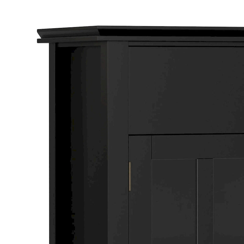 Buffet transitionnel en bois massif de 60 pouces de large avec 4 portes