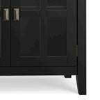 Buffet transitionnel en bois massif de 60 pouces de large avec 4 portes
