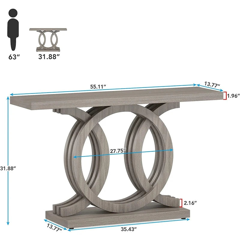 Consoletafel voor de bank in boerderijstijl, haltafel van 55 inch voor entree, gang en hal