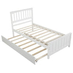 Twin Size Wooden Platform Bed with Trundle