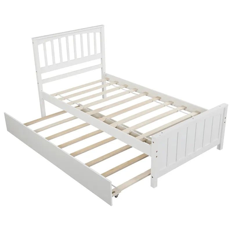 Holzplattformbett in Twin-Size mit Ausziehbett