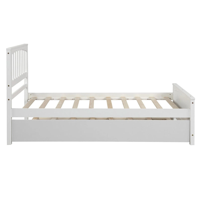 Holzplattformbett in Twin-Size mit Ausziehbett