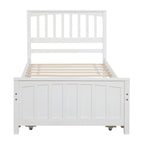 Twin Size Wooden Platform Bed with Trundle