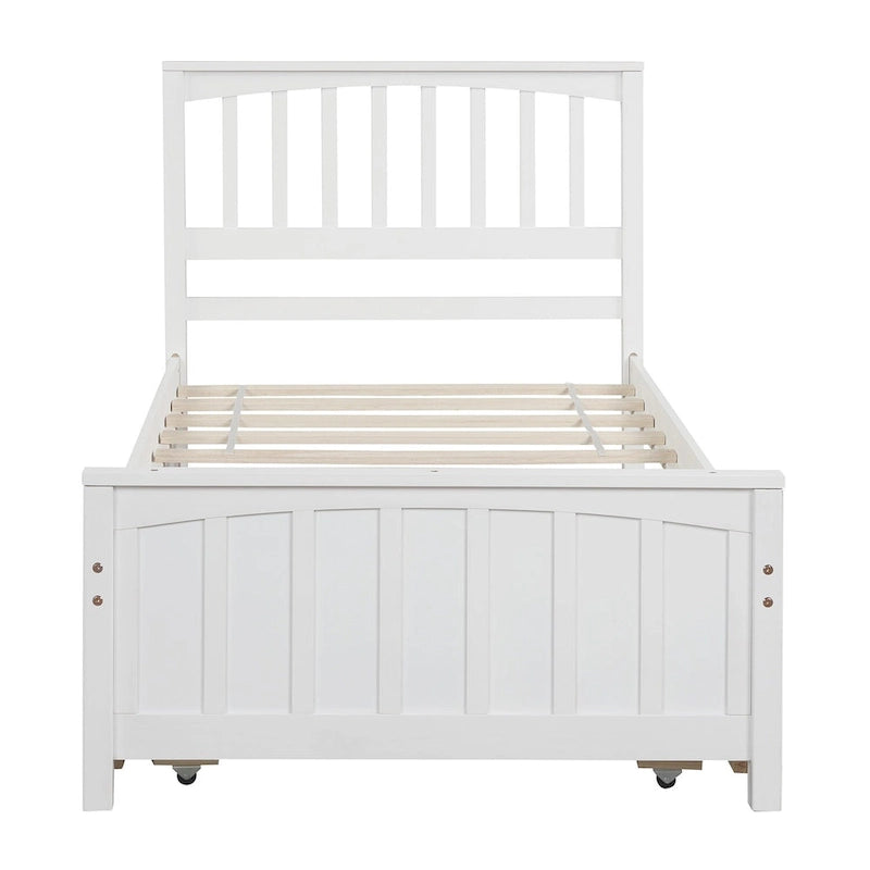 Holzplattformbett in Twin-Size mit Ausziehbett