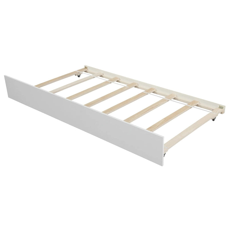 Twin Size Wooden Platform Bed with Trundle