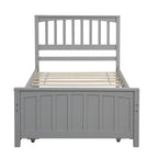 Twin Size Wooden Platform Bed with Trundle