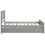 Twin Size Wooden Platform Bed with Trundle